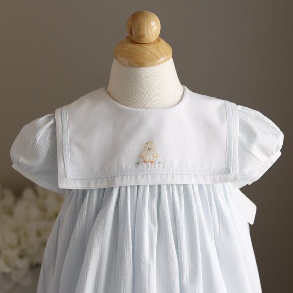 Strasburg Float Dress RARE Embroidered Duckie Blue Seersucker Like-New Size 2/2T - Picture 2 of 7